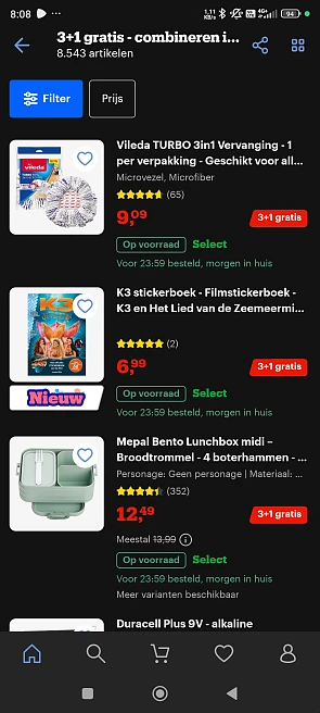 3+1 gratis op tal van artikelen bij bol!