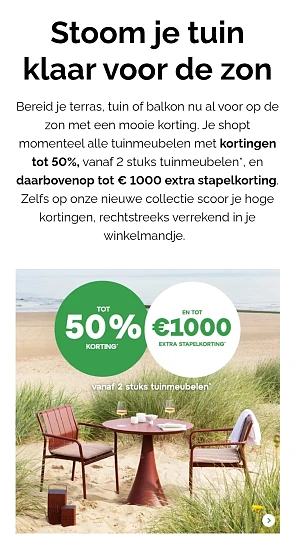 Exterioo tuinmeubelen promotie