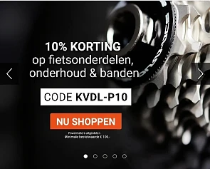-10% op alle fietsonderdelen, onderhoud en banden