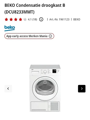 BEKO Condensatie droogkast DCU8233MMT