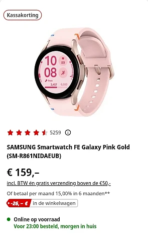 SAMSUNG Smartwatch FE Galaxy Pink Gold (SM-R861NIDAEUB)
