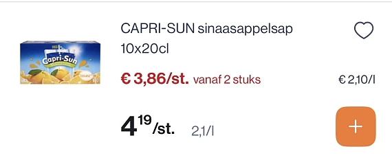 Capri sun sinaasappelsap 10x20 cl