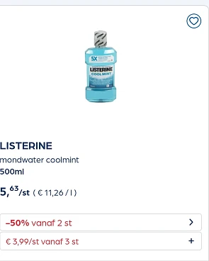 Listerine mondwater -50% extra