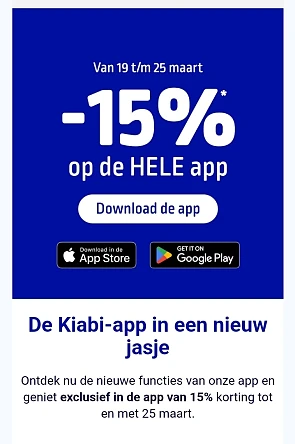 Kiabi -15% op de HELE app