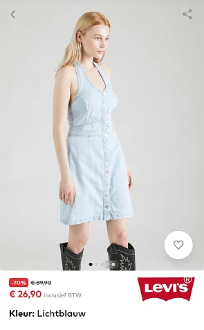 LEVI'S ® Jurk 'Halter Denim Dress' in Lichtblauw -70% op aboutyou.be