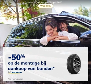 -50% op de montage van Michelin banden