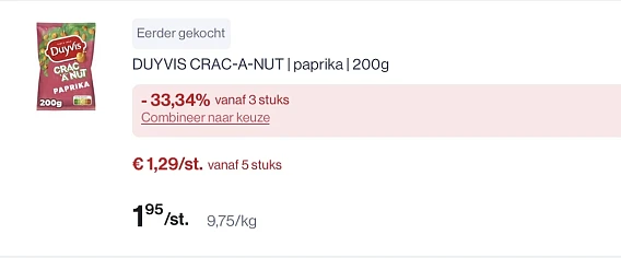 Mooi koopje op Duyvis nootjes 200 gram