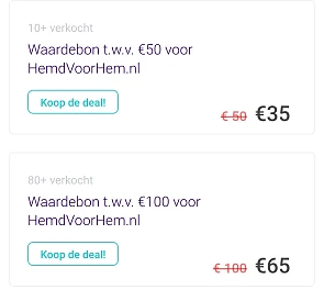 Bespaar tot 35% extra bij Hemdvoorhem.nl