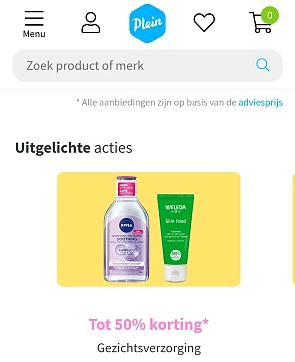 Gezichtsverzorging tot 50% op plein