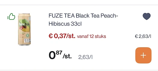 Fuze tea 33 cl en Pepsi 1,5L