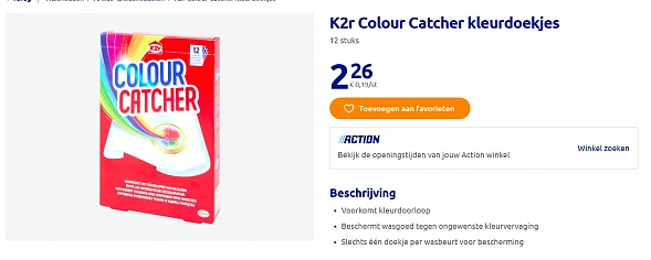 K2r Colour Catcher kleurdoekjes goedkoop bij Action ✨