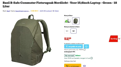 Basil B-Safe Commuter Nordlicht Fietsrugzak