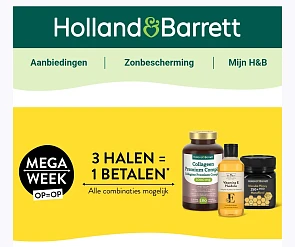 Holland and Barrett 3 halen = 1 betalen