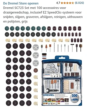 Dremel SC723 Set met 100 accessoires voor draaigereedschap