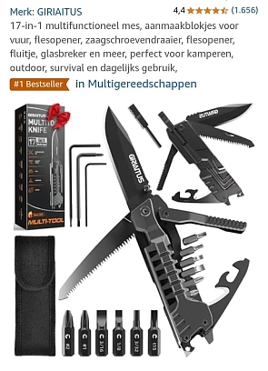 17-in-1 multifunctioneel mes