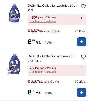 Dubbele korting op Dash producten