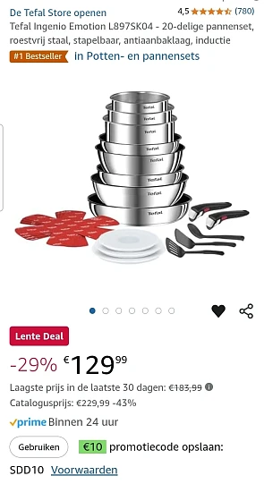 Tefal Ingenio Emotion 20-delige pannenset