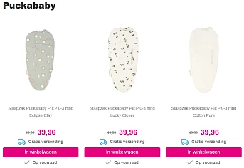 -20% op Puckababy bij Van Asten Babysuperstore