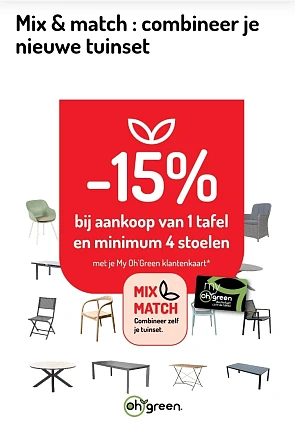 -15% op jouw nieuwe tuinmeubelset