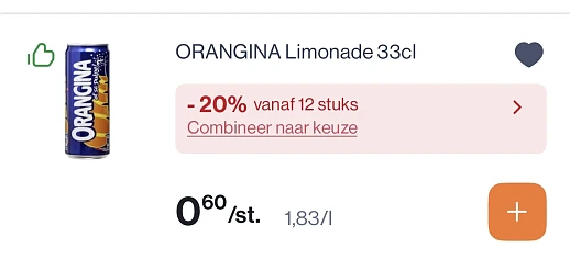 Promo op orangina blikjes 33 cl