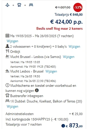 8-daagse naar Griekenland voor € 436,5 p.p. (inclusief vlucht) ☀️