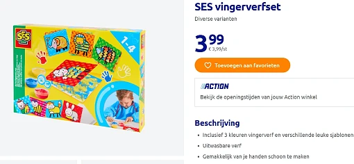 SES vingerverfset 👇 €3,99 bij Action
