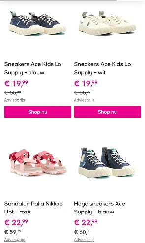 Palladium schoenen en kleding aan mooie korting!