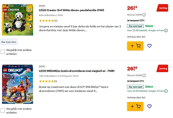 Tot -33% op LEGO sets 🔵 Bol