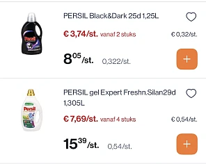 Persil en sun tot 50% goedkoper