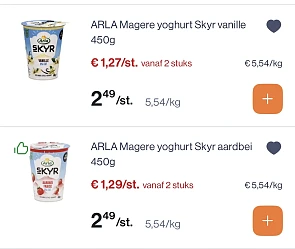 Arla skyr 50% korting.