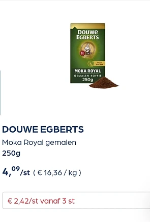 DOUWE EGBERTS gemalen, pads