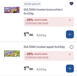 Verschillende sultana koeken in promo