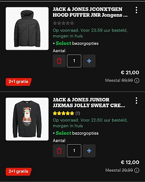 2+1 gratis op kinder- en babykleding op Bol!