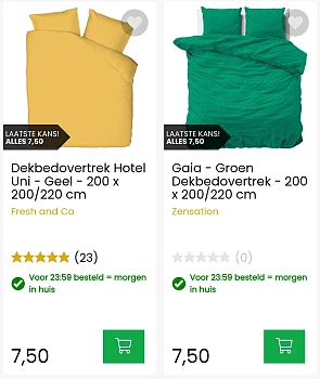 Dekbedovertrekken voor 5€ en 7,5€ bij Dekbed Discounter!