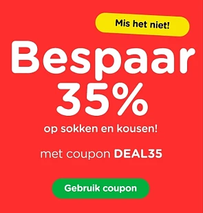 35% korting op alle sokken en kousen🧦
