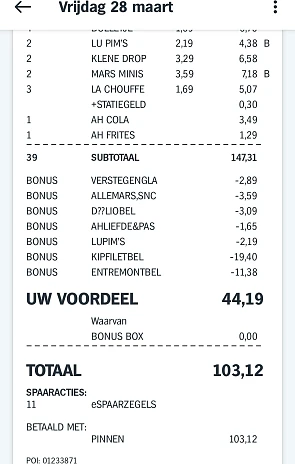 Bij Albert Heijn leuke promo's gekocht aan -50% oa kipfilet, kaas, kruiden...