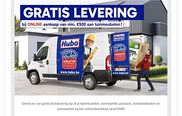 Gratis thuislevering van tuinmeubelen bij Hubo