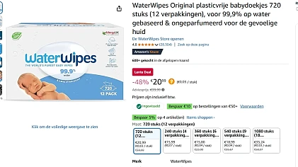 waterwipes amazon 0,023 per stuk