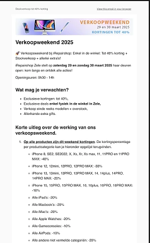 Irepair verkoopweekend