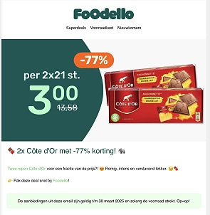 Foodello chocoladekortingen
