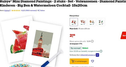 Diamond painting €2,95 bij Bol