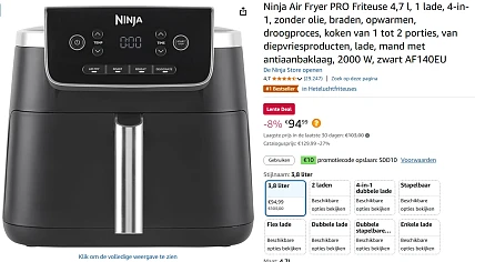 ninja air fryer bij amazon