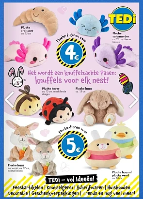 Knuffels vanaf €4 bij TEDi