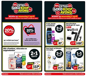 Extra goedkoopavond woensdag 2 april 🔺 Kruidvat