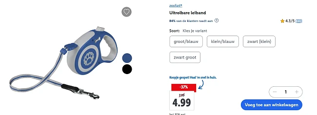 €4,99 uitrolbare leiband 5m bij Lidl