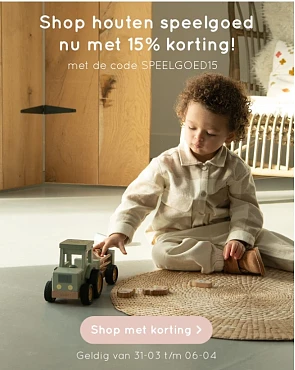 Gepersonaliseerd houten speelgoed met 15% korting