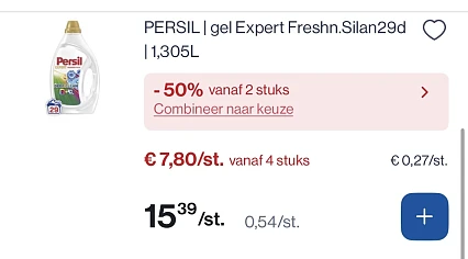 Persil vloeibaar wasmiddel en lenor geurparels -50%