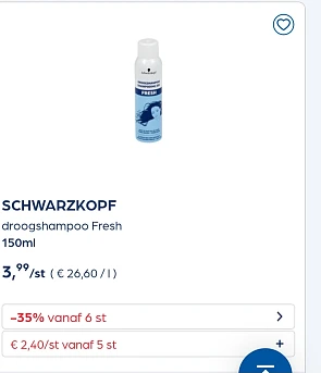 Collect&go schwarzkopf shampoo -35% extra