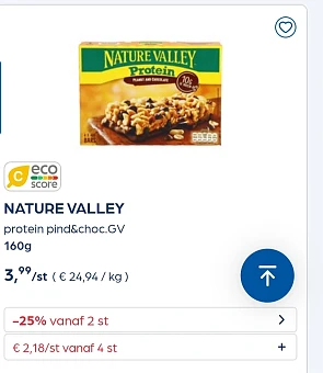 Nature valley -25% extra