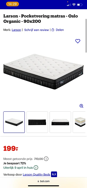Larson Pocketvering matras aan -72%